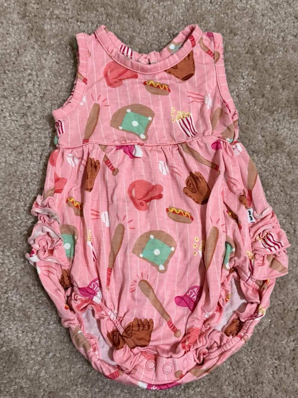 Little Sleepies Pink All Stars Bubble Romper 0/3 months